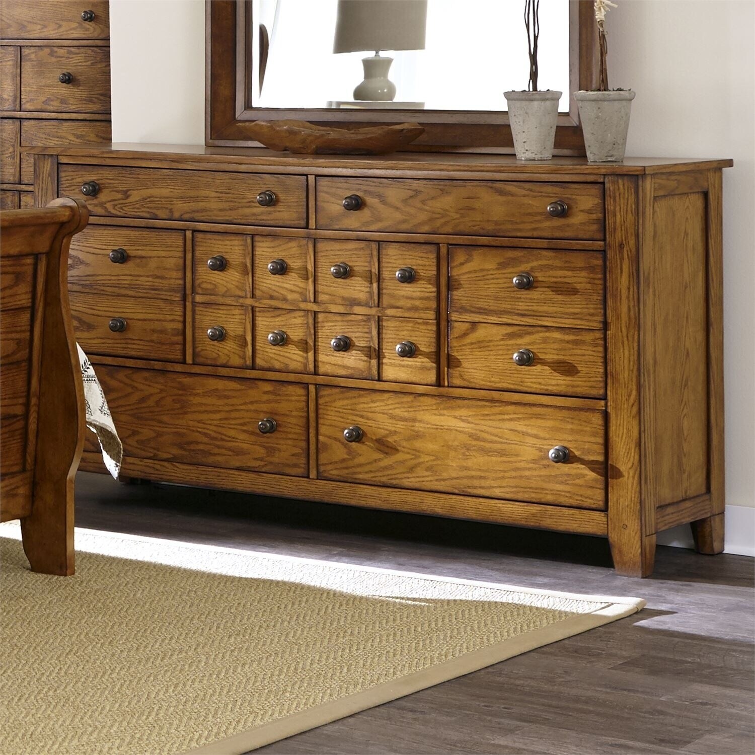 Copper Grove Epper Aged Oak 7-drawer Dresser - - 20689387 - Mycitystee