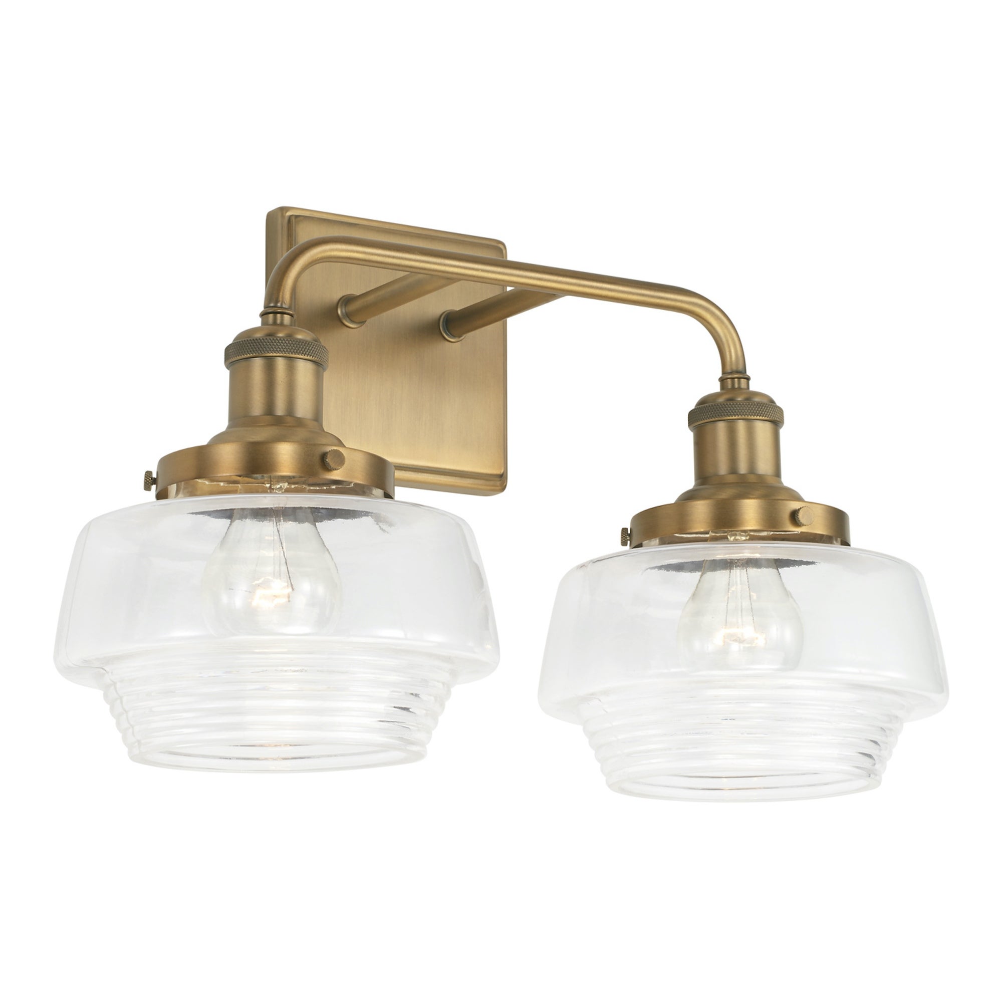 Miller 2-light 17-inch Bath/ Vanity Fixture w/ Clear Ribbed Glass - Mycitystee