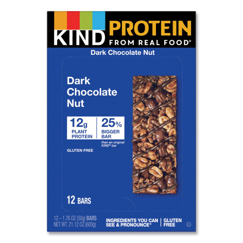 KIND Protein Bars， Double Dark Chocolate， 1.76 oz， 12/Pack (26036) - Mycitystee