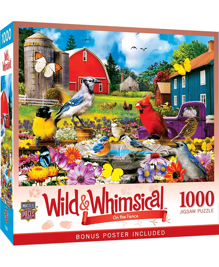 MasterPieces Puzzles Wild Whimsical - On the Fence 1000 Piece Adult Jigsaw Puzzle - Mycitystee