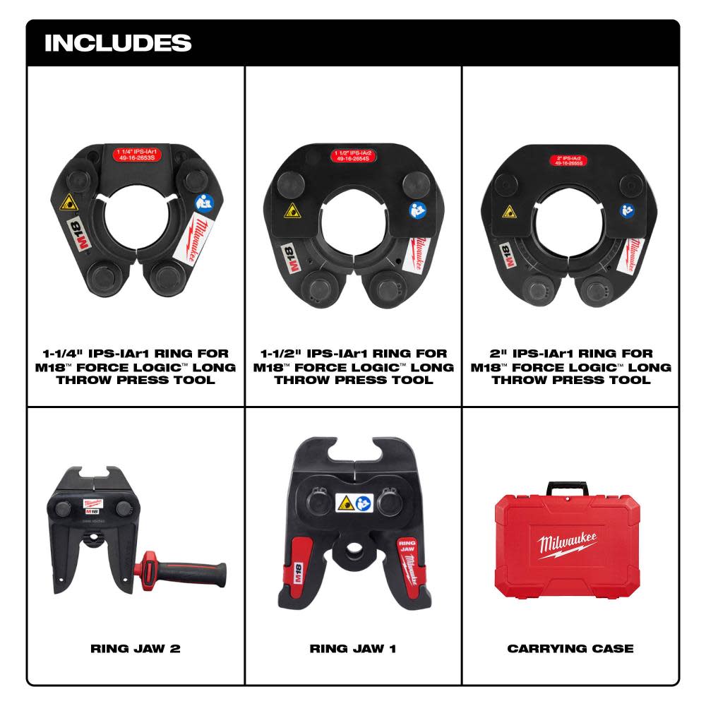 Milwaukee IPS IA Press Ring Kit for M18? FORCE LOGIC Long Throw Press Tool 1 1/4