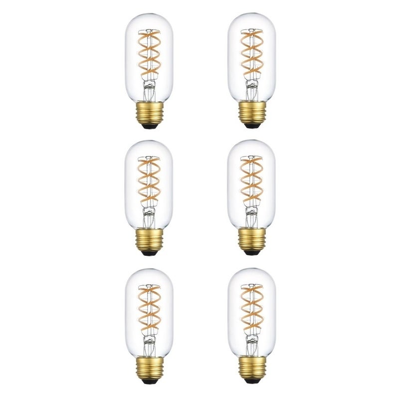 LED Decorative Helix vertical 2200K nostaligic filament 6 watts 330 lumens T14 light bulb - Clear - N/A - Mycitystee