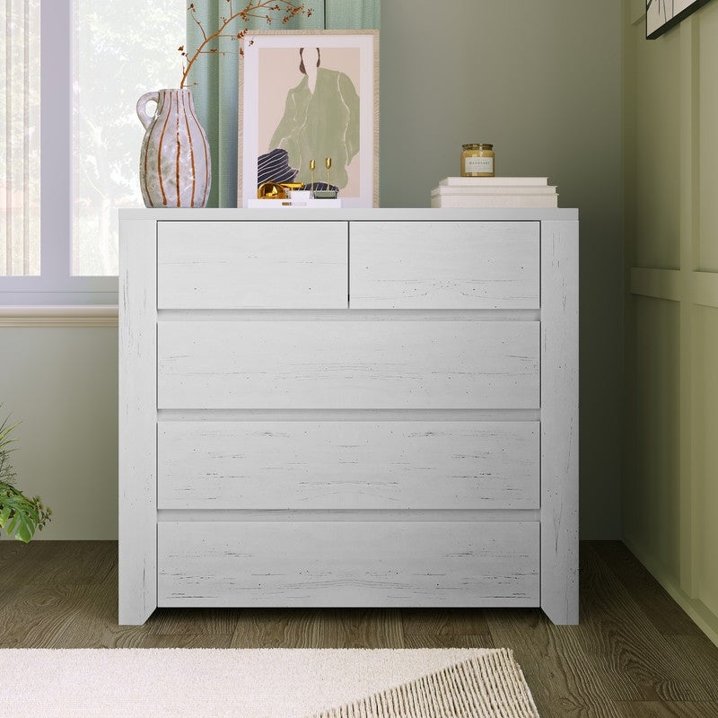 Simple Wood Chest with Five Drawers Large Storage Space - - 36416602 - Mycitystee