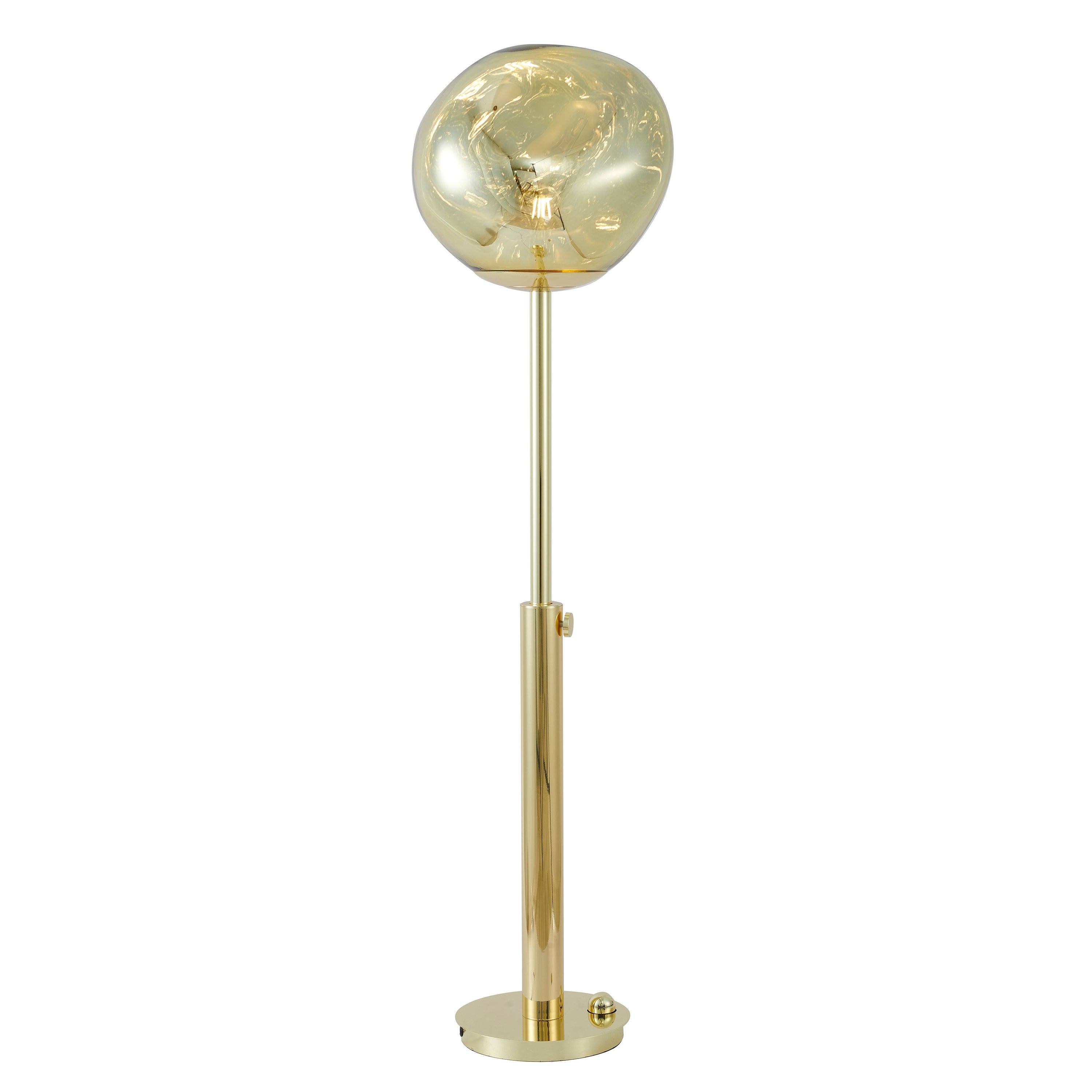 1-Light D13.7'' Gold Orb Acrylic Shade Floor Lamp with Gold Hardware - Mycitystee