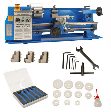 Erie Tools 550W 7 x 14 Bench Top Digital Readout Mini Metal Lathe - Mycitystee
