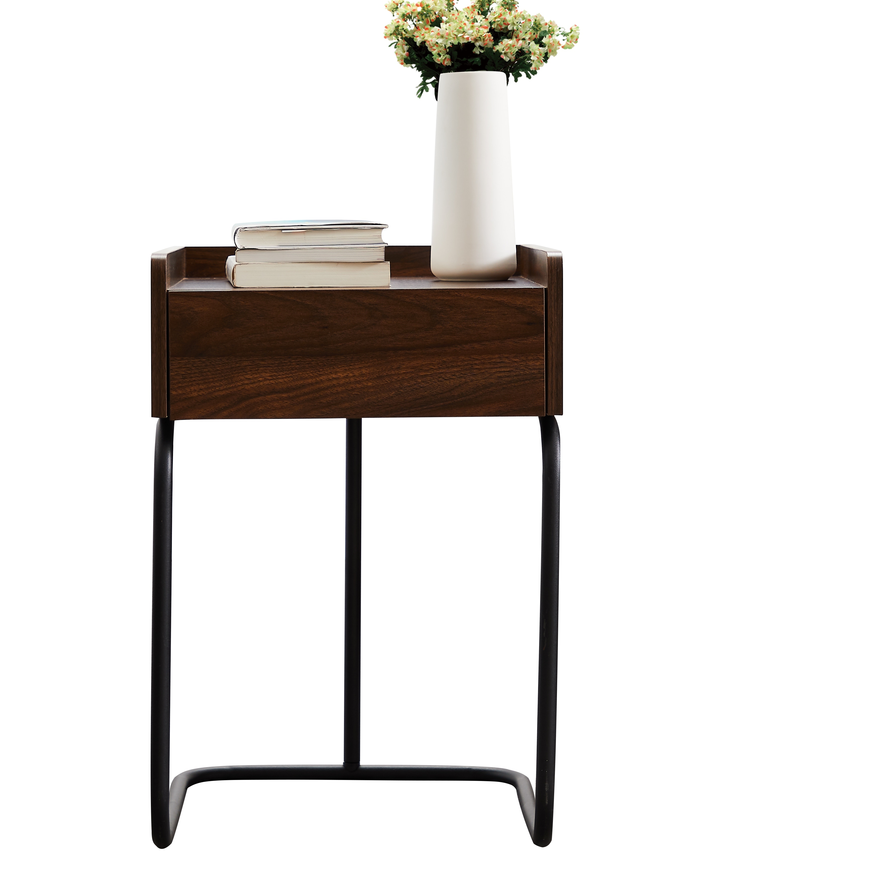 Single Draw Side Table /Side Table/Night Stand， Version With Metal Frame Box，Coffee， Console， Sofa and End Tables - Mycitystee