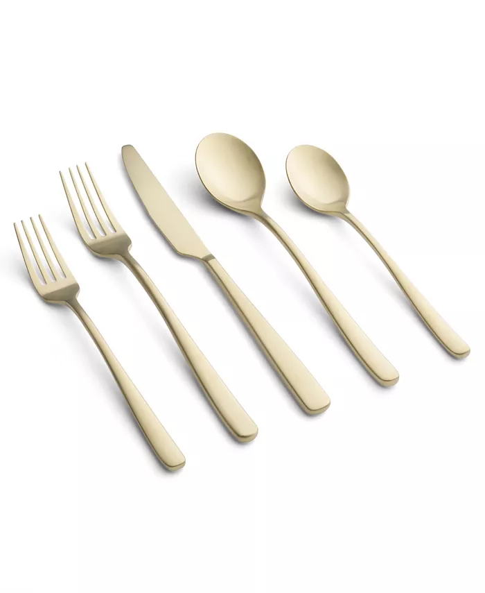 Cambridge Silversmiths Rise Champagne Satin Flatware Set， 20 Piece - Mycitystee