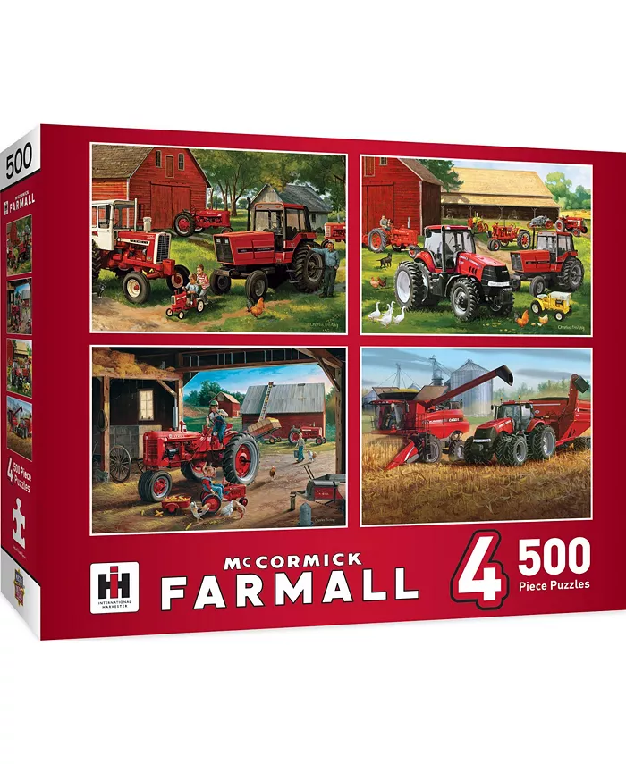 MasterPieces Puzzles Case Farmall 4 Pack - 500 Piece Adult Jigsaw Puzzle - Mycitystee