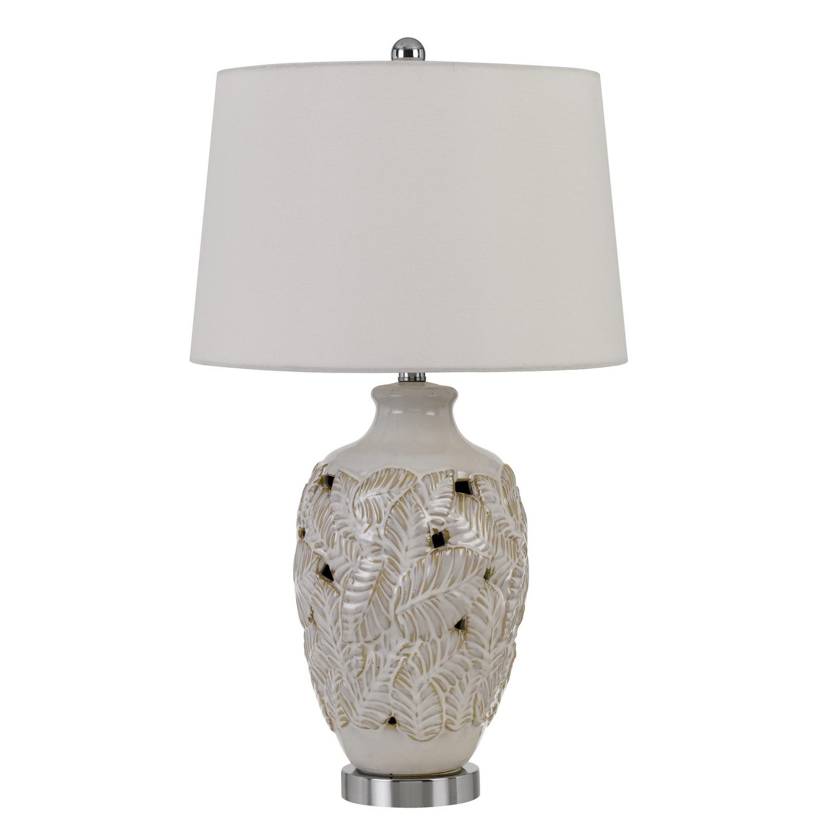 Leland Ceramic Table Lamp with Leaf Design - Mycitystee