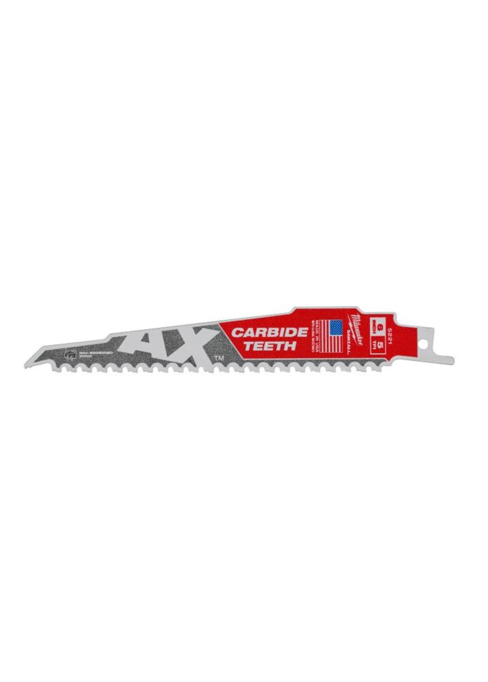 Milwaukee The Ax with Carbide Teeth SAWZALLBlade 6 in. 5T 48-00-5221 from Milwaukee - Mycitystee