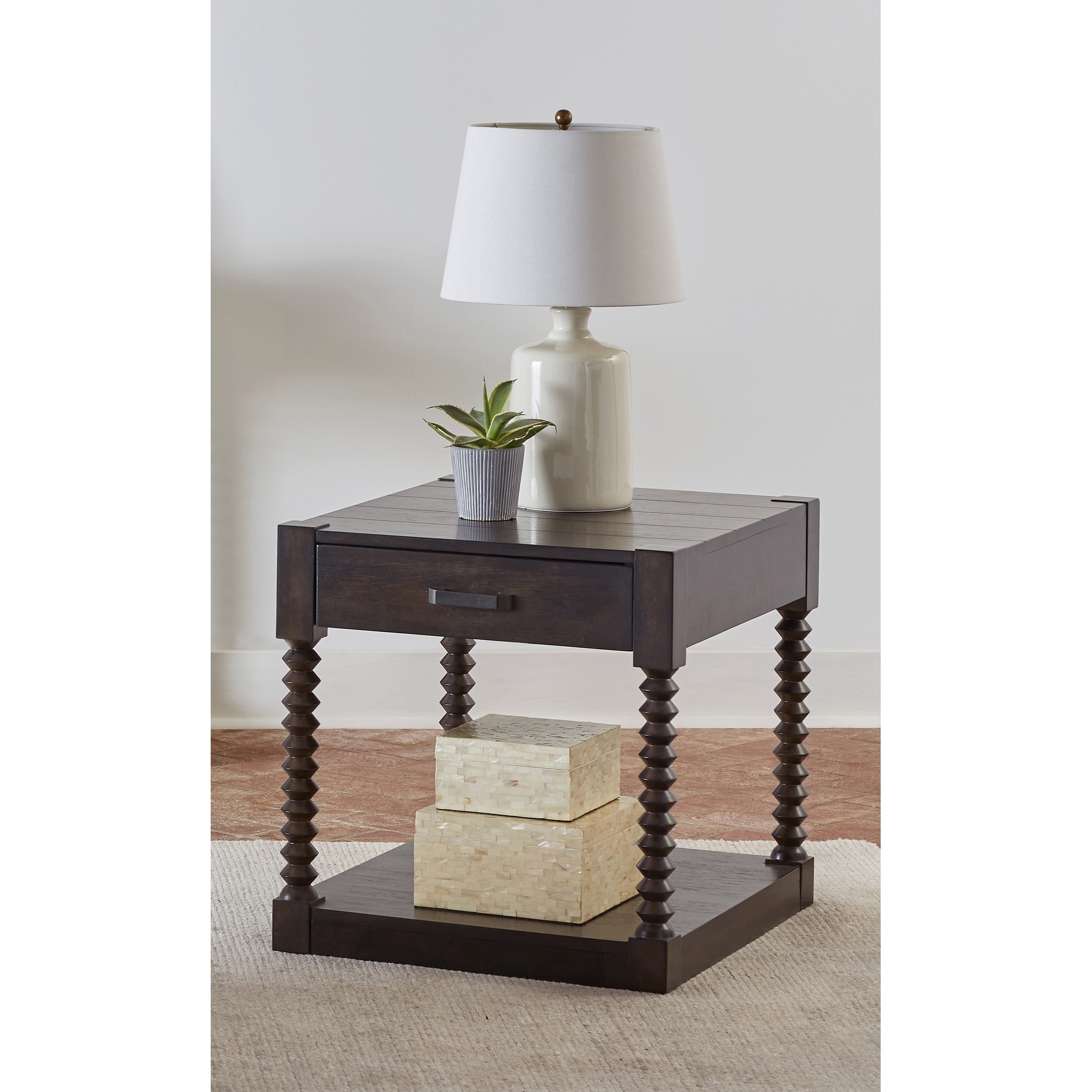 Bendarra Coffee Bean 1-drawer End Table - Mycitystee