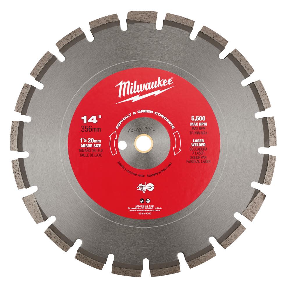 Milwaukee 14 in. Asphalt and Green Concrete Segmented 49-93-7240 from Milwaukee - Mycitystee