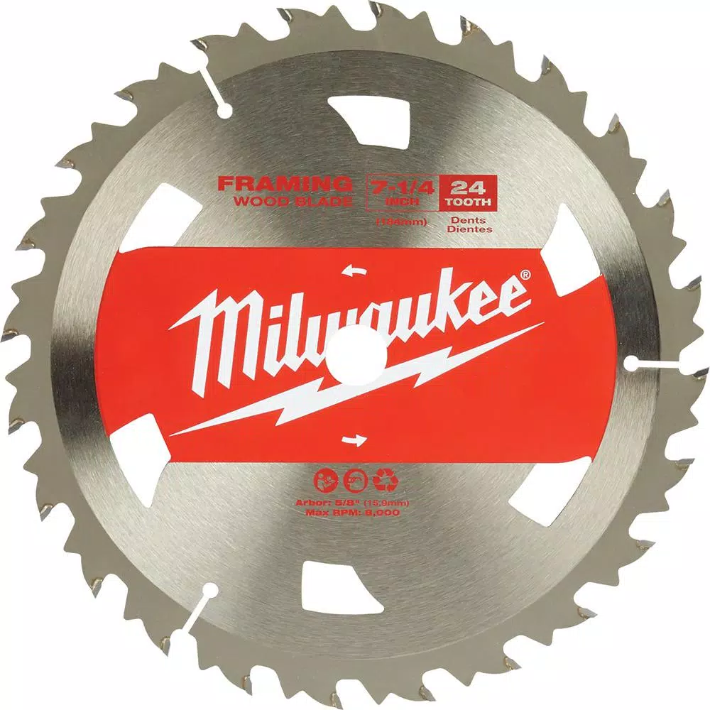 Milwaukee 7-1/4 in. 24 TPI Wood Cutting Framer Circular Saw Blades and#8211; XDC Depot - Mycitystee