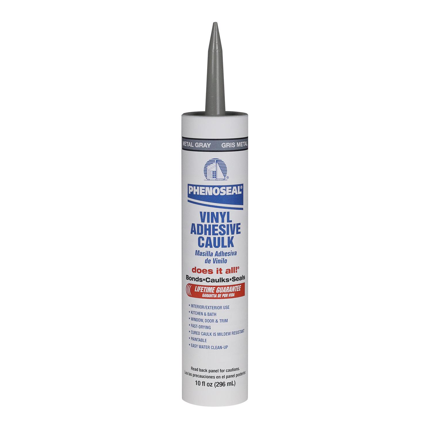 Phenoseal Gray Vinyl Kitchen and Bath Adhesive Caulk 10 oz - Mycitystee