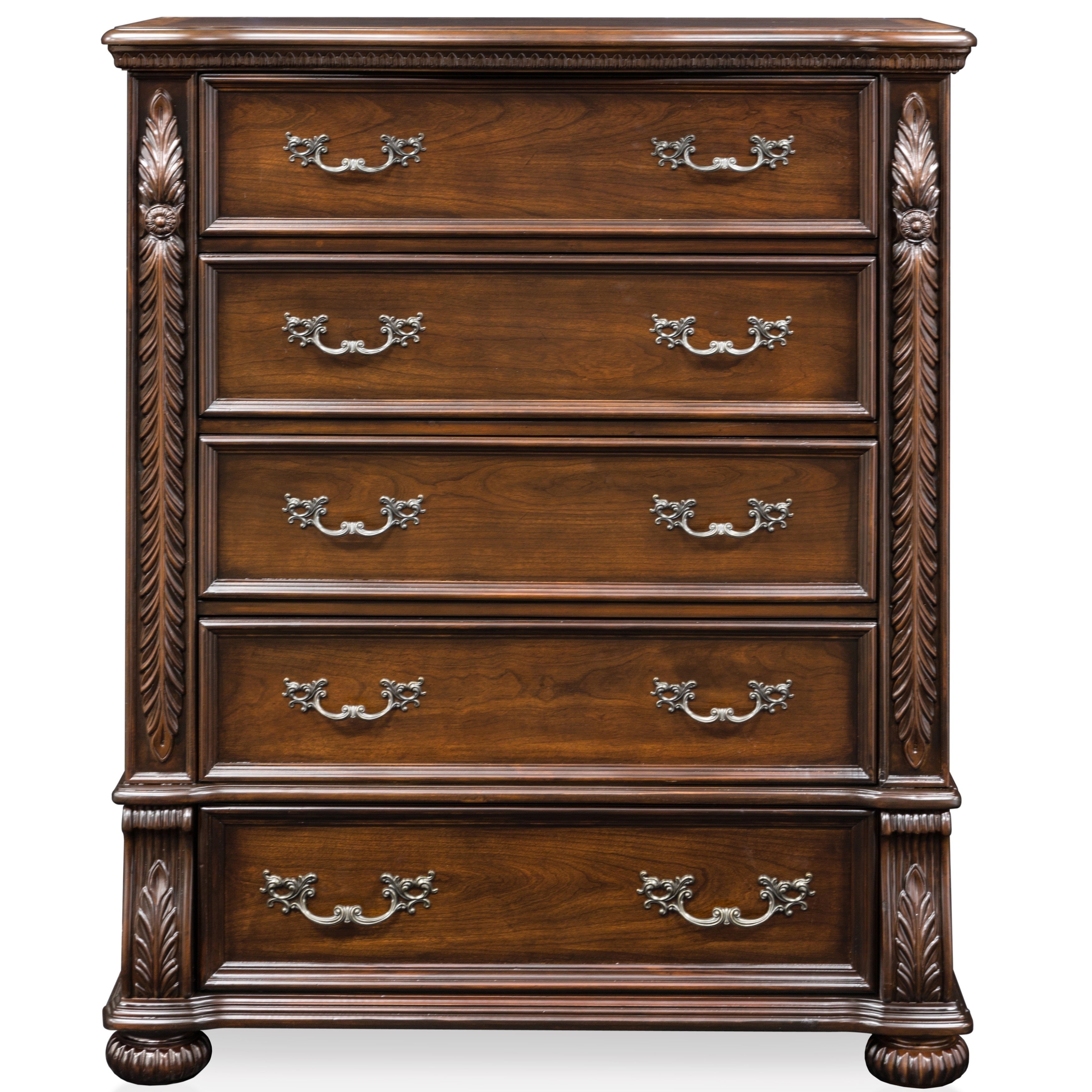 Furniture of America Ulis Traditional Brown Solid Wood 5-drawer Chest - - 11731133 - Mycitystee