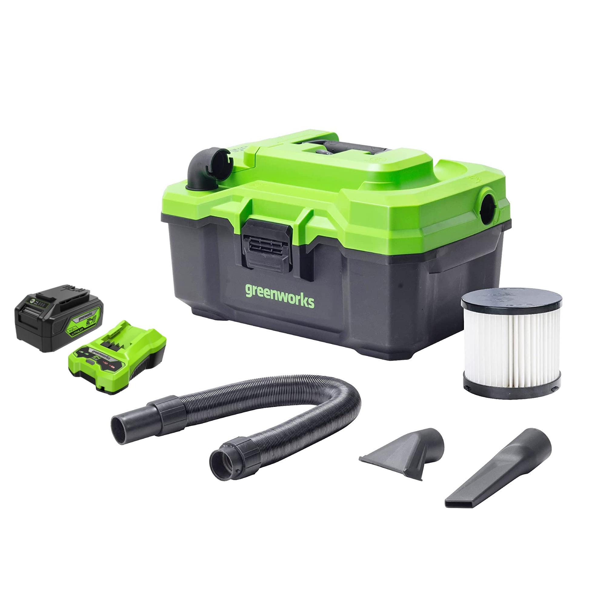 24V 3-Gal Cordless Battery Wet/Dry Vacuum w/ 4.0Ah USB Battery  Charg - Mycitystee