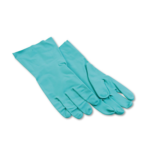 Boardwalk Nitrile Flock-Lined Gloves， Large， Green， Dozen (183L) - Mycitystee