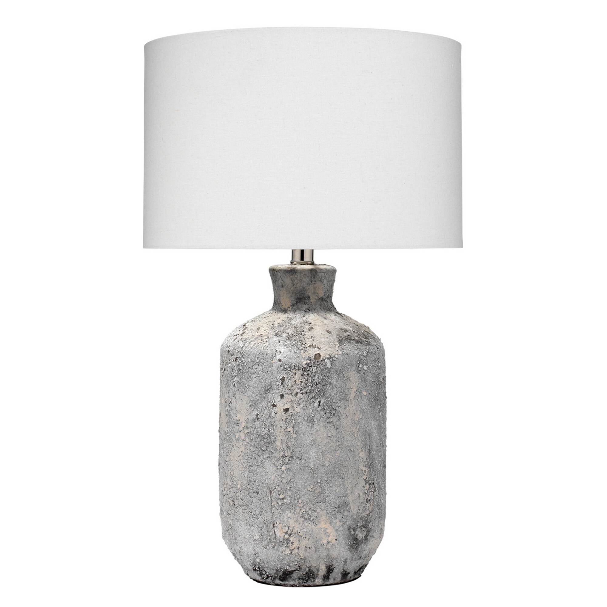Ceramic Table Lamp with Textured Finish， White and Gray - Mycitystee