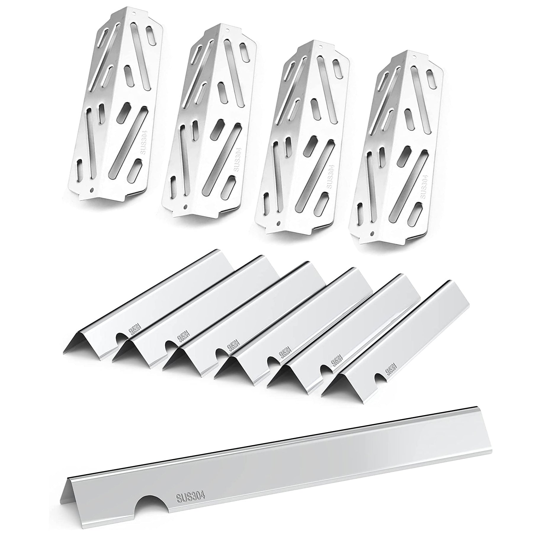 66033 Flavorizer Bars + 66040 Heat Deflectors for Weber Genesis II S/E410, II S435, II LX S/E440 4 Burner Grill304 Stainless Steel Parts Kit - Mycitystee