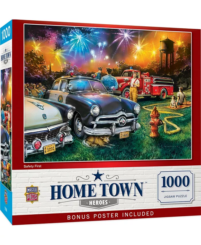 MasterPieces Puzzles Hometown Heroes - Safety First 1000 Piece Adult Jigsaw Puzzle - Mycitystee