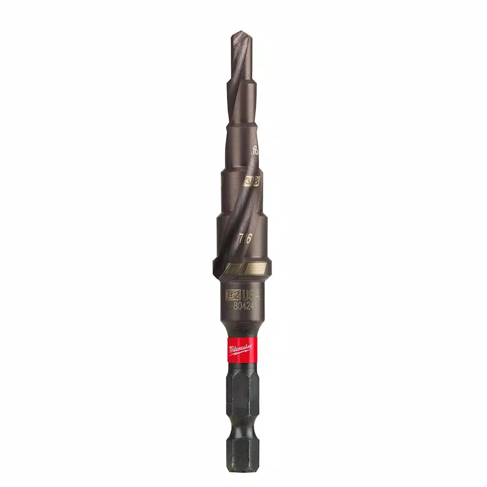 Milwaukee 3/16 in. and#8211; 1/2 in. x 1/16 in. #2 Shockwave Impact Duty Titanium Step Bit and#8211; XDC Depot - Mycitystee