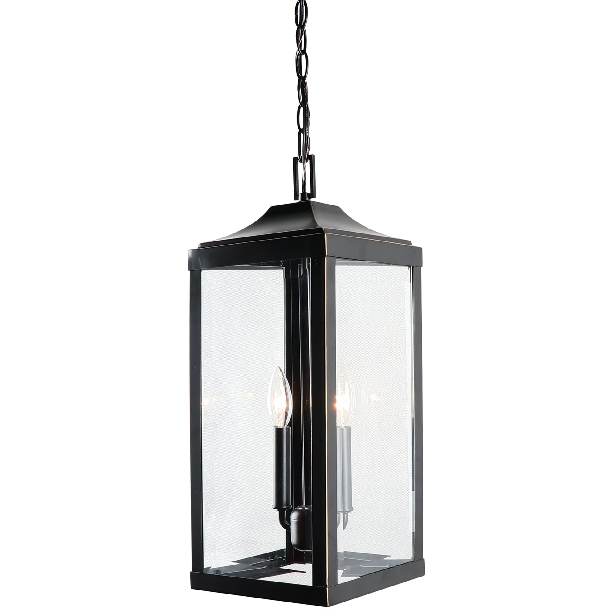 2-light Imperial Black Outdoor Hanging Lantern - Mycitystee