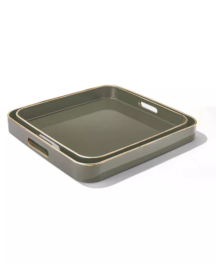Trina Turk Square Trays with Rim， Set of 2 - Mycitystee