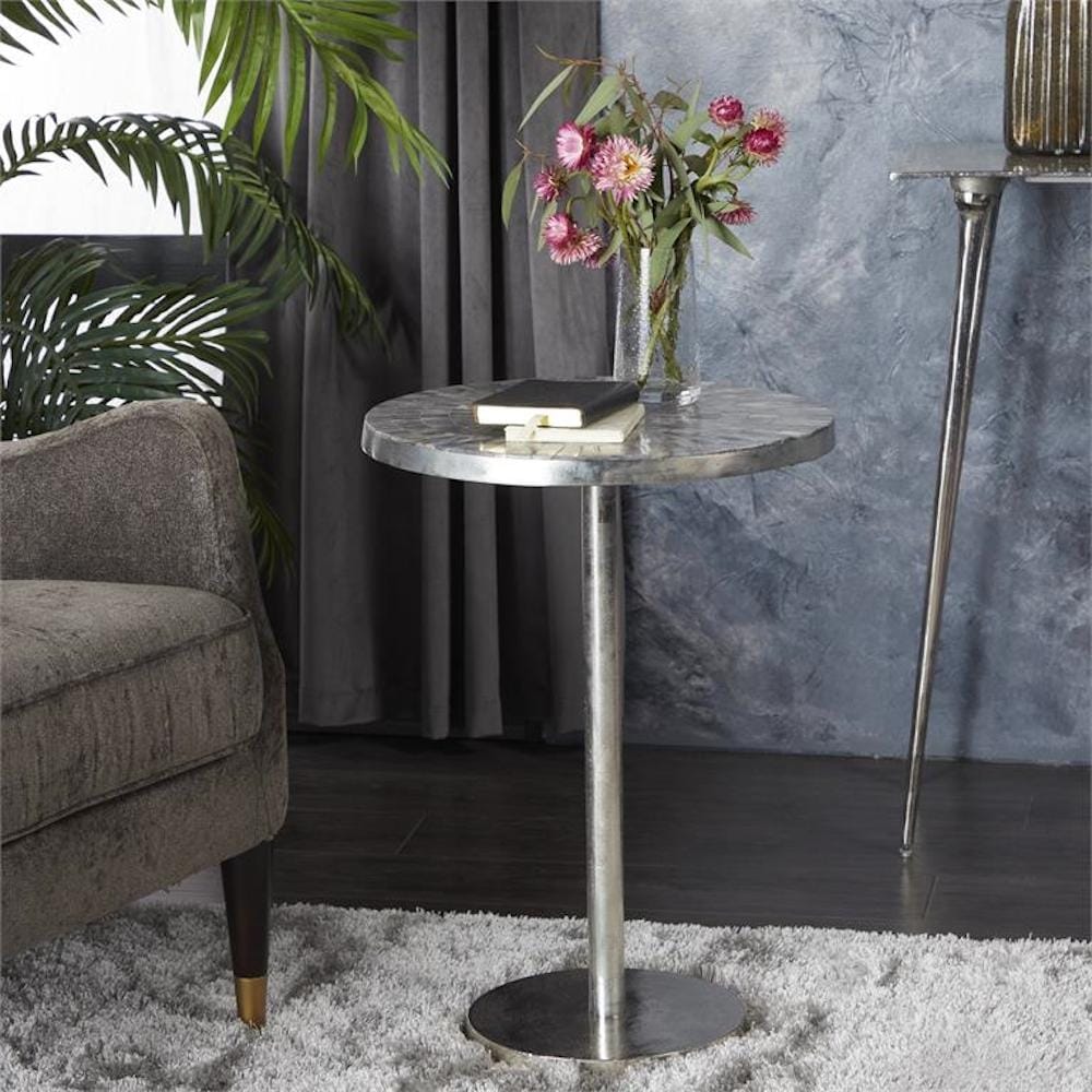 Bria Round Aluminum Accent End Table - Mycitystee