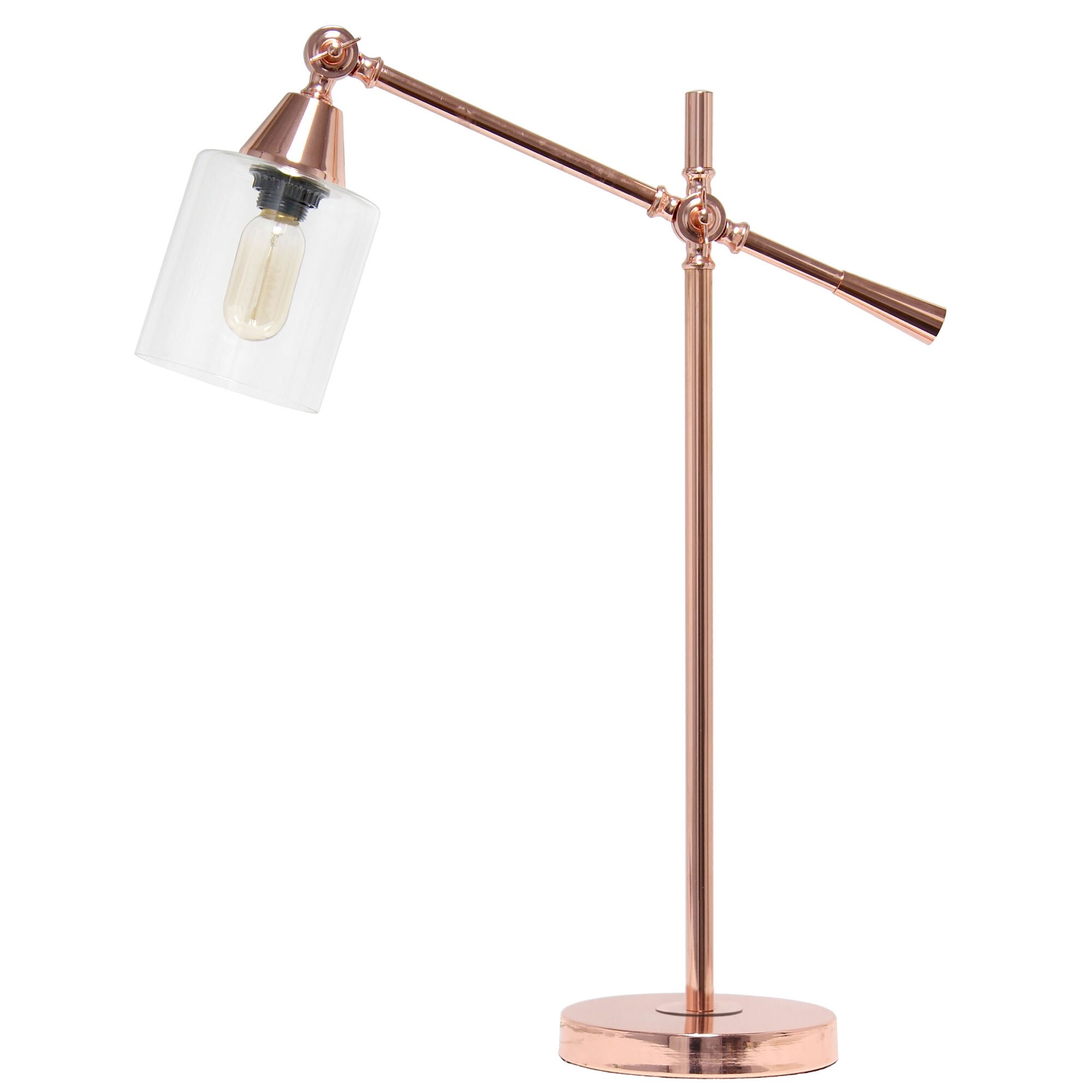 Elegant Designs Tilting Arm Desk Lamp， Rose Gold - 7.25x19.75x28 - Mycitystee