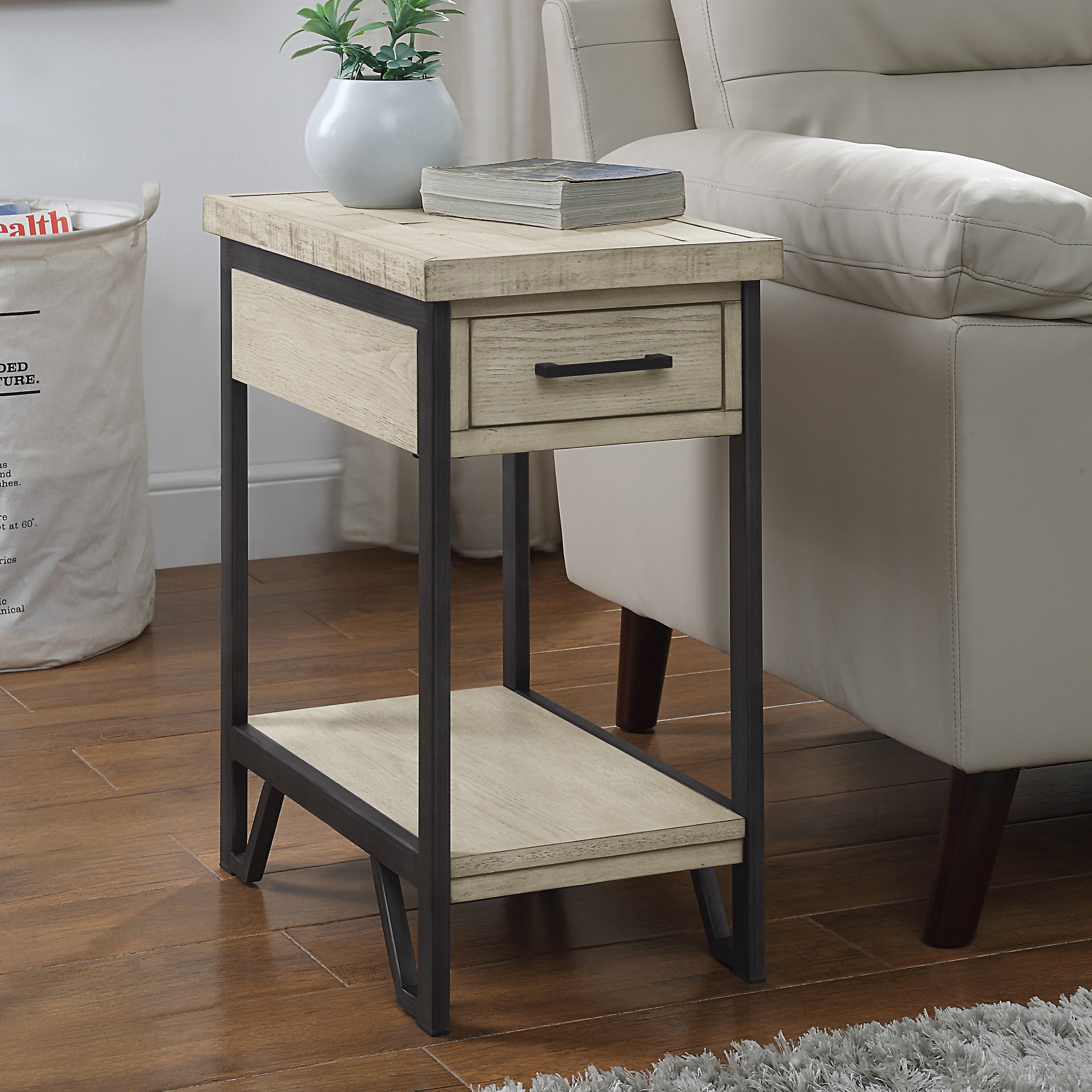 Furniture of America Mingard Rustic 12-inch 1-shelf 1-drawer Side Table - Mycitystee
