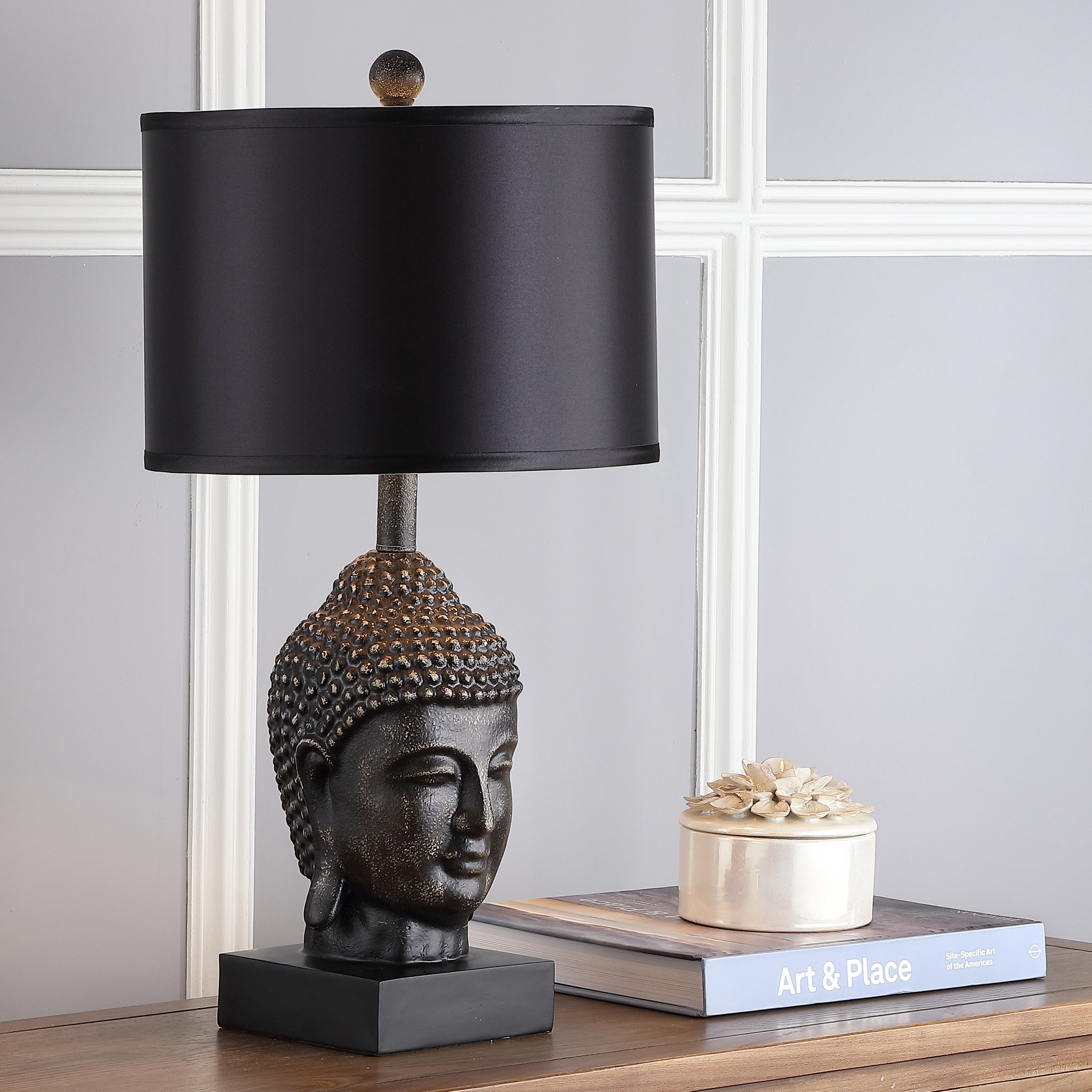 SAFAVIEH Lighting 25-inch Dark Golden Buddha Table Lamp (Set of 2) - 13