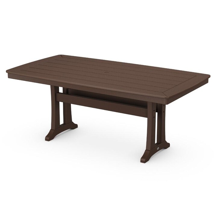 POLYWOOD Nautical Trestle 38 X 72-Inch Dining Table in Mahogany - Mycitystee
