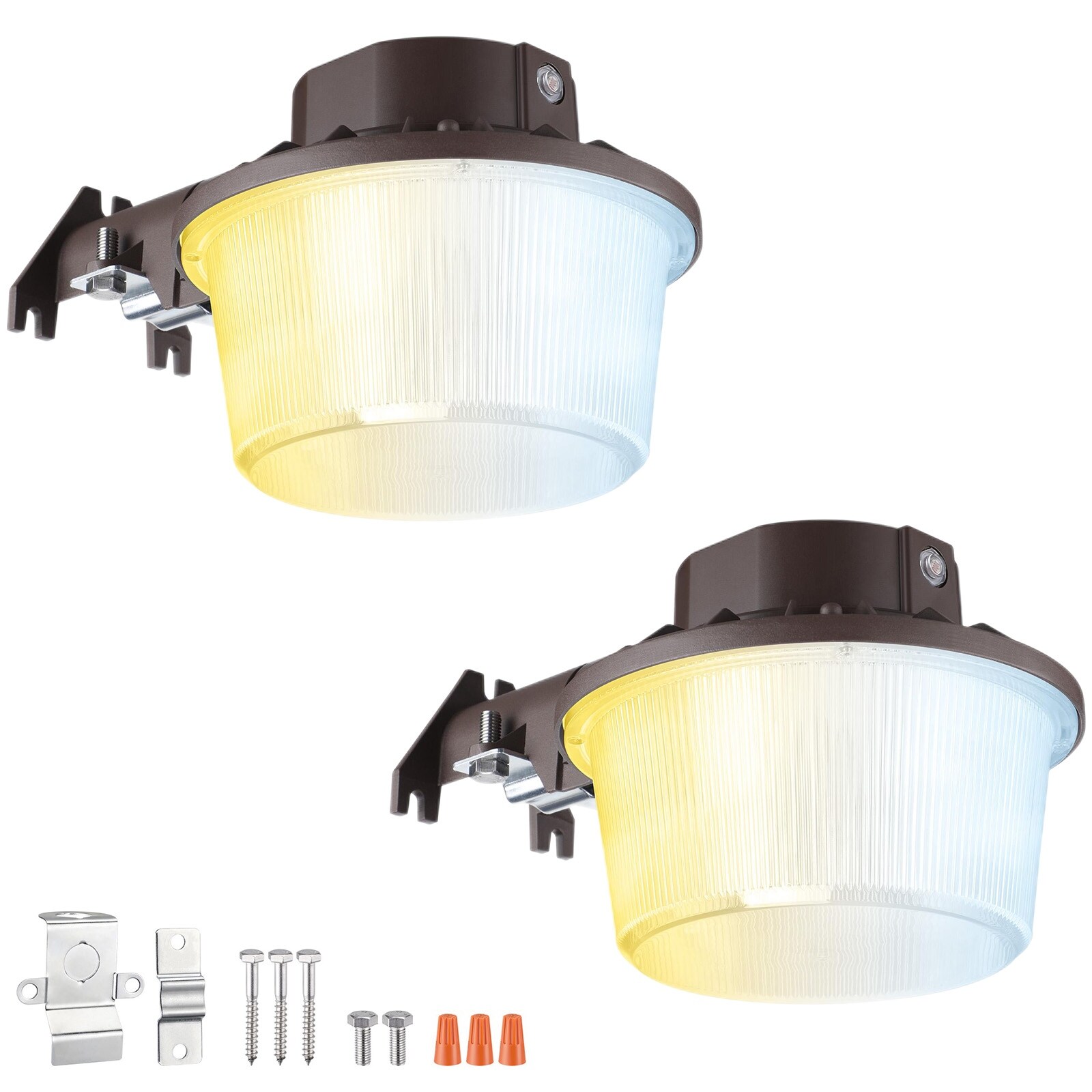 3CCT LED Barn Light， 50W Dusk to Dawn Area Lights， 3K/4K/5K， Bronze - 2PACK - Mycitystee