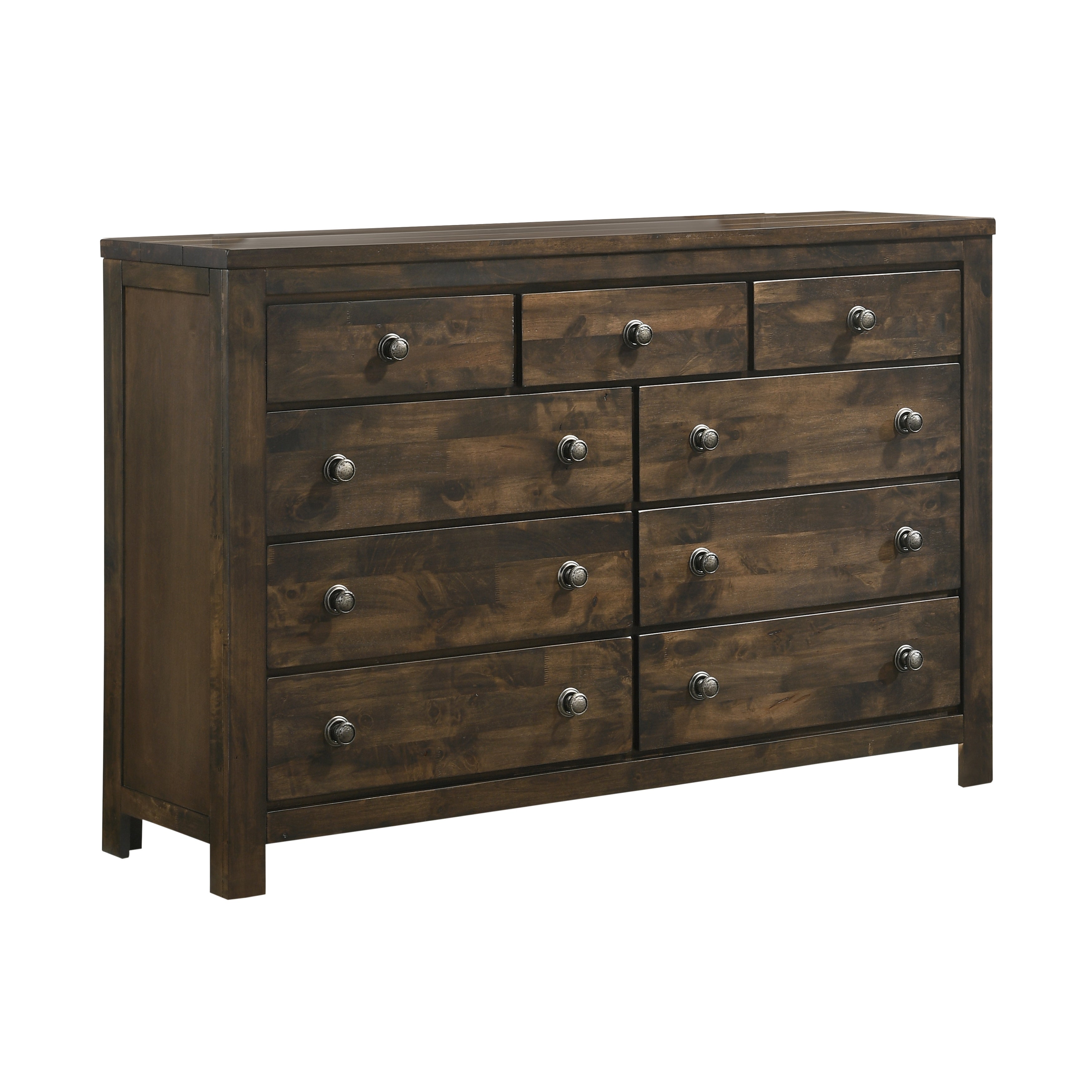Wooden Dresser with 9 Spacious Storage Drawers， Gray - - 31428434 - Mycitystee