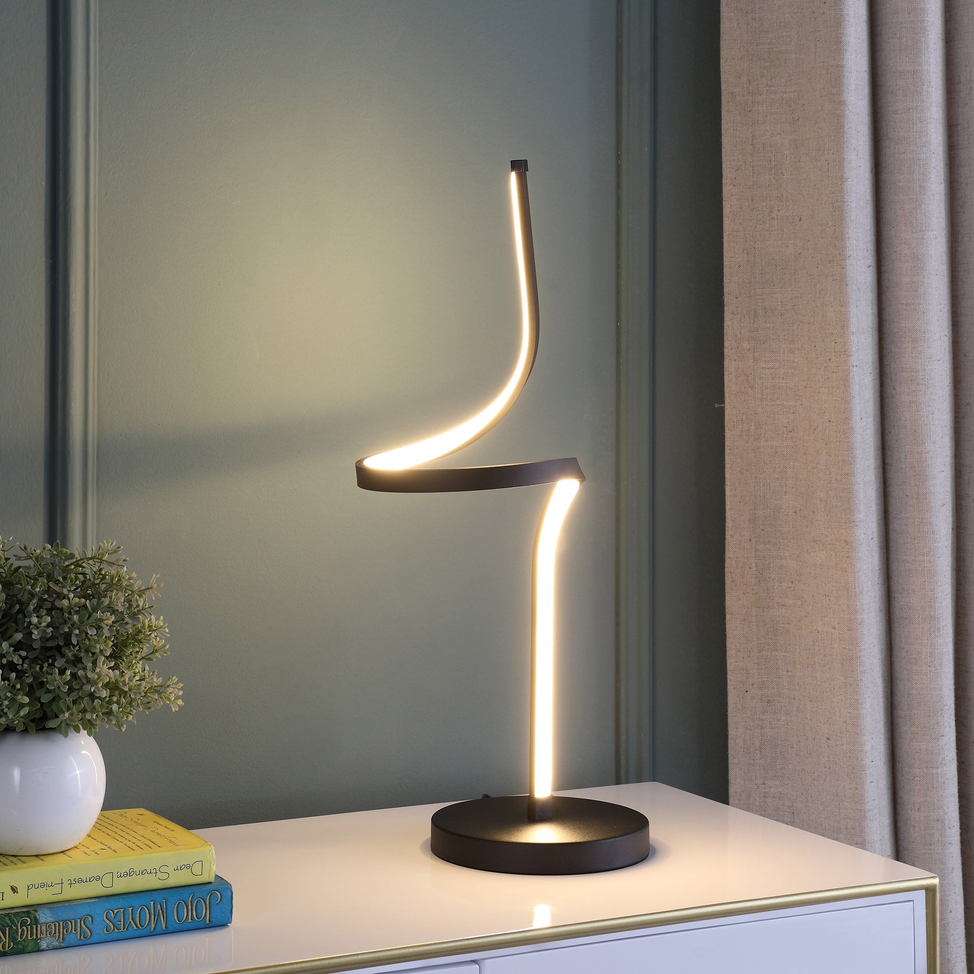 22 In. LED Apollo Spiral Curved Tube Modern Table Lamp - Mycitystee
