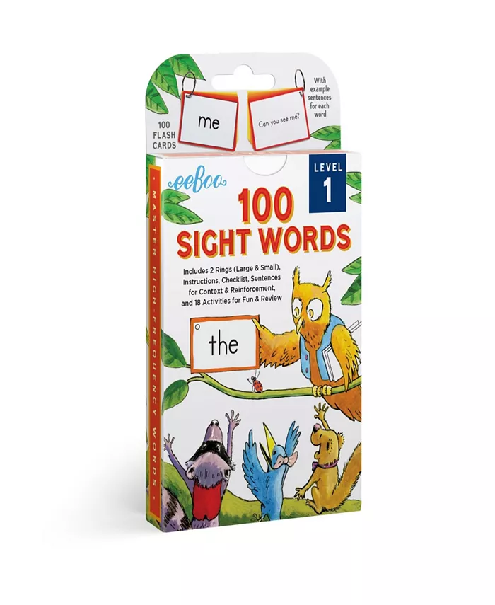 Eeboo 100 Sight Words Level 1 Educational Flash Cards 102 Piece Set - Mycitystee