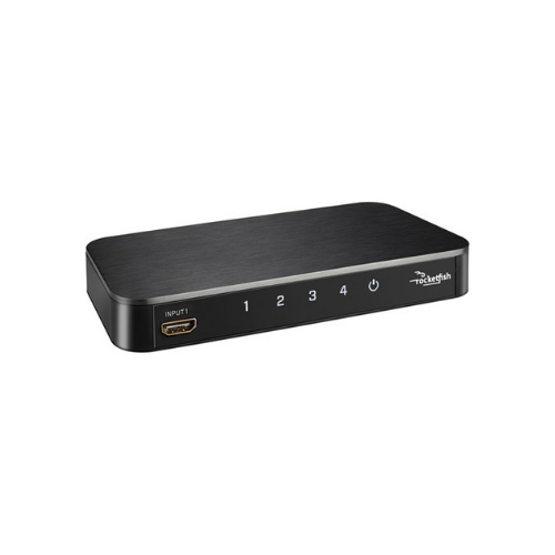 Rocketfish RF-G1501 4-Port HDMI Switch 4K Ultra HD and HDR Compatible Black - Mycitystee