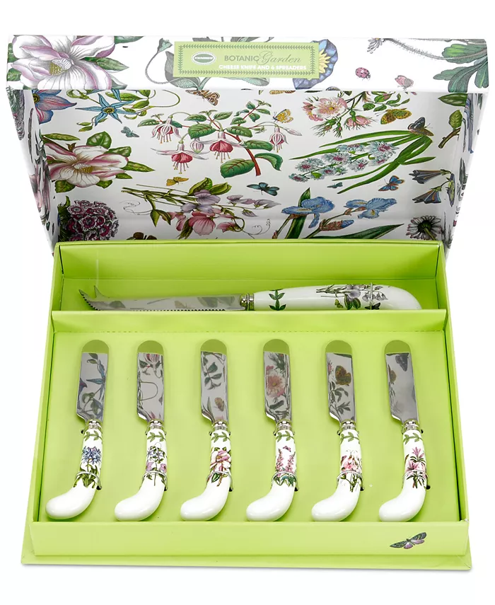 Portmeirion Botanic Garden Cheese Knife and Six Spreaders - Mycitystee