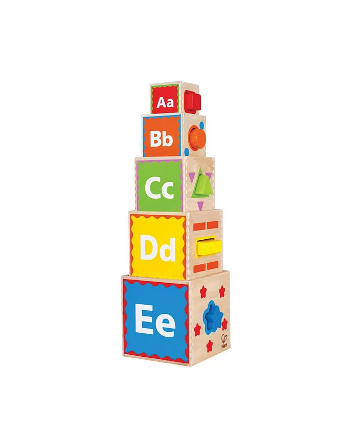 Hape Pyramid of Play Toddler Wooden Nesting Blocks - Mycitystee