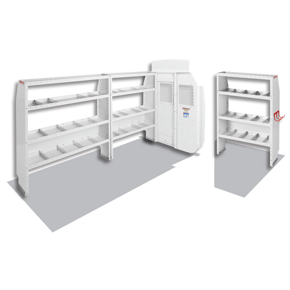Commercial Shelving Package for High Roof, 148 Inch Wheel Base Ford Transit Vans - Mycitystee