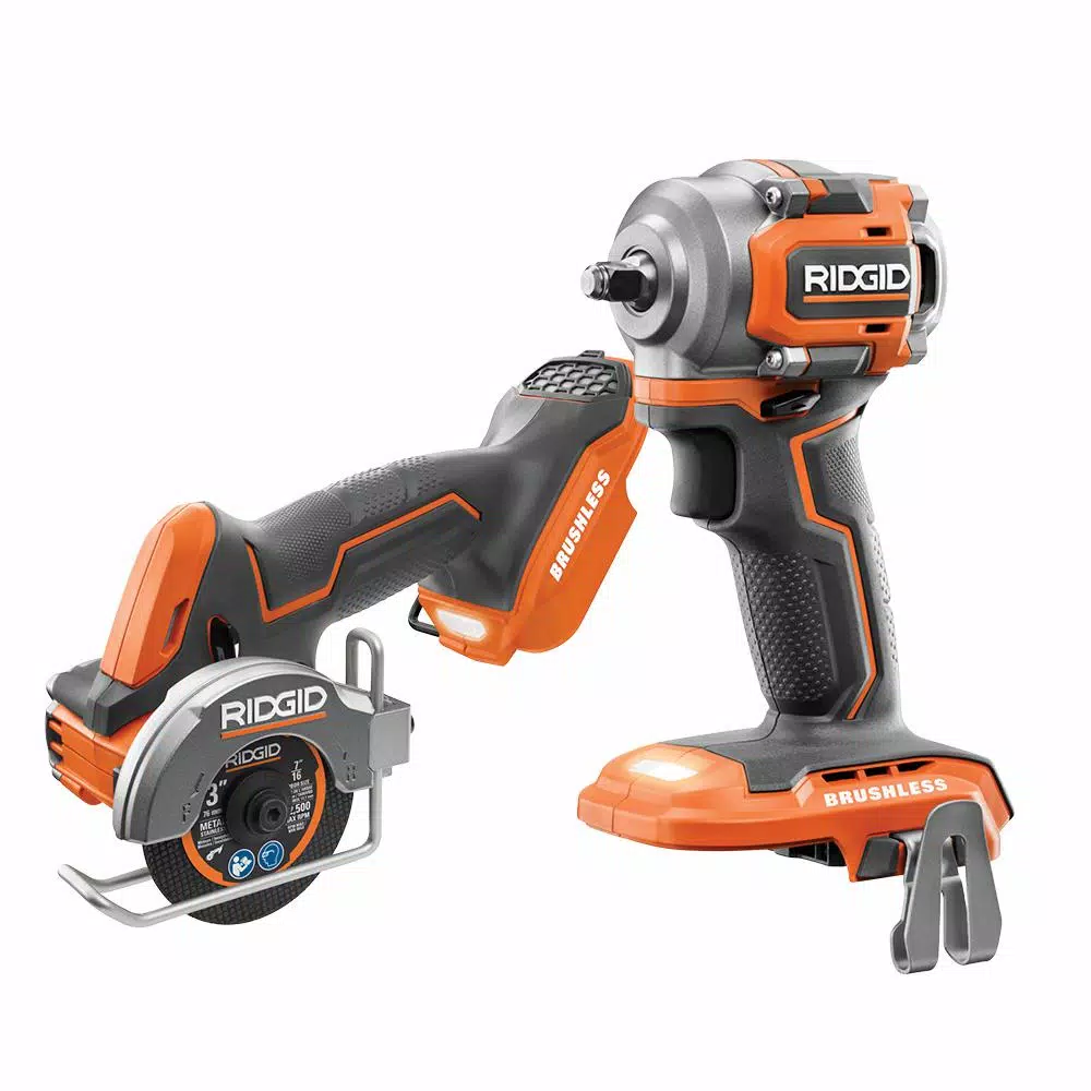 RIDGID 18-Volt SubCompact Lithium-Ion Brushless Cordless 3/8 in. Impact Wrench and 3 in. Multi-Material Saw (Tools Only) and#8211; XDC Depot - Mycitystee