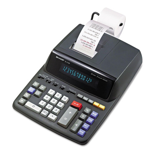Sharp EL2196BL Two-Color Printing Calculator， Black/Red Print， 3.7 Lines/Sec - Mycitystee