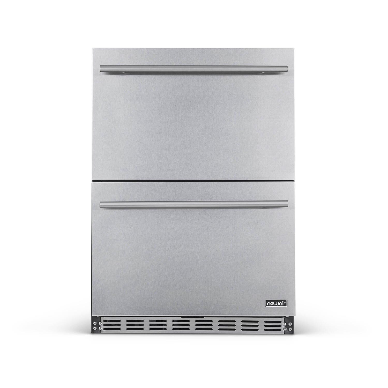 NewAir 24-Inch 4.1 Cu. Ft. Built-in 20 Bottle and 80 Can Dual Drawer Wine and Beverage Fridge - Mycitystee