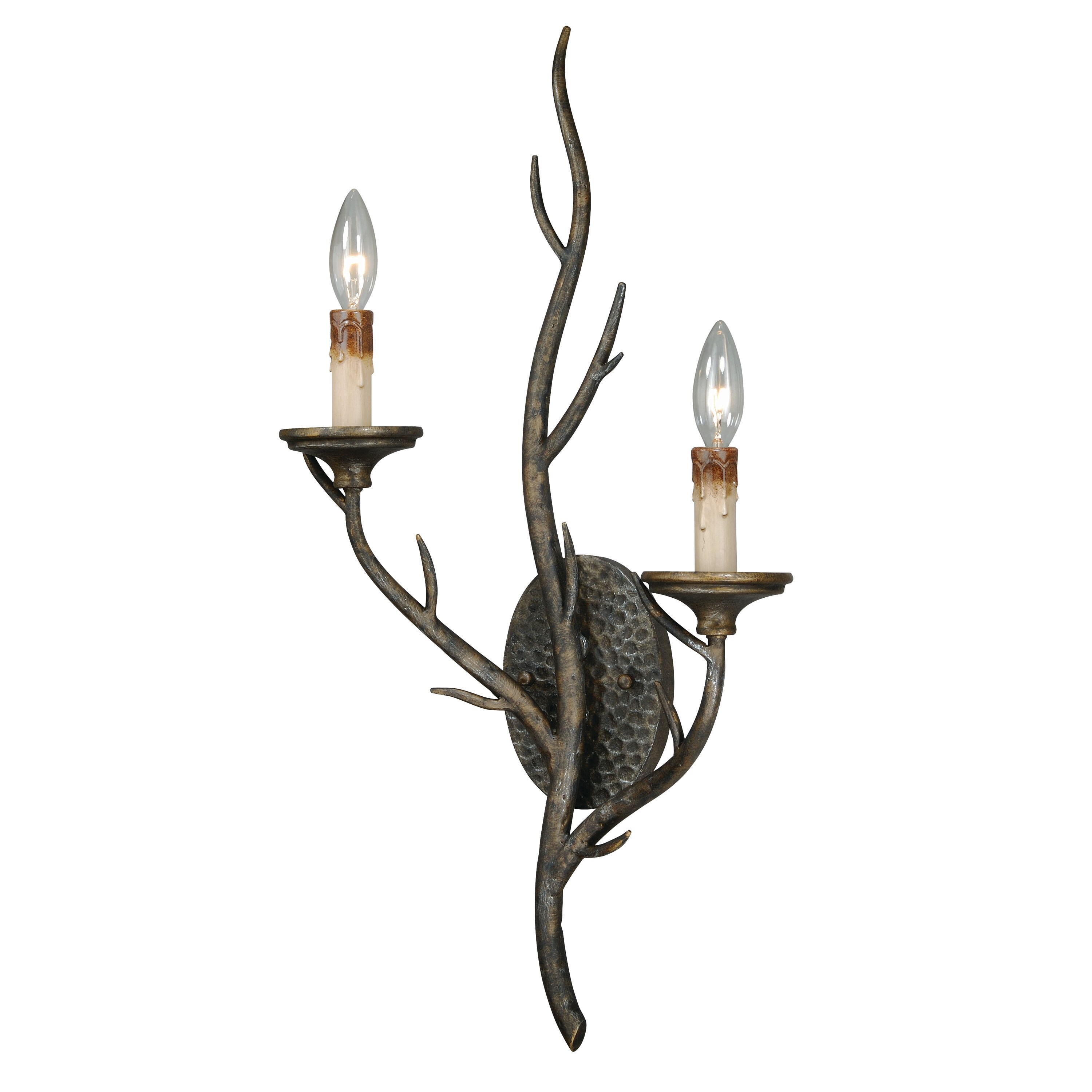 Vaxcel Monterey 13-in W Autumn Patina Rustic Candle Wall Light Sconce - 13-in W x 26.75-in H x 7.5-in D - Mycitystee