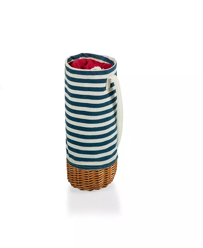 Picnic Time Malbec Insulated Canvas and Willow Wine Bottle Basket - Mycitystee