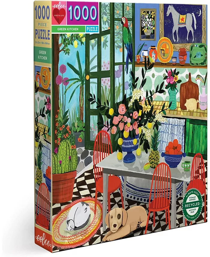 Eeboo Piece Love Kitchen Adult Square Jigsaw Puzzle Set， 1000 Piece - Mycitystee