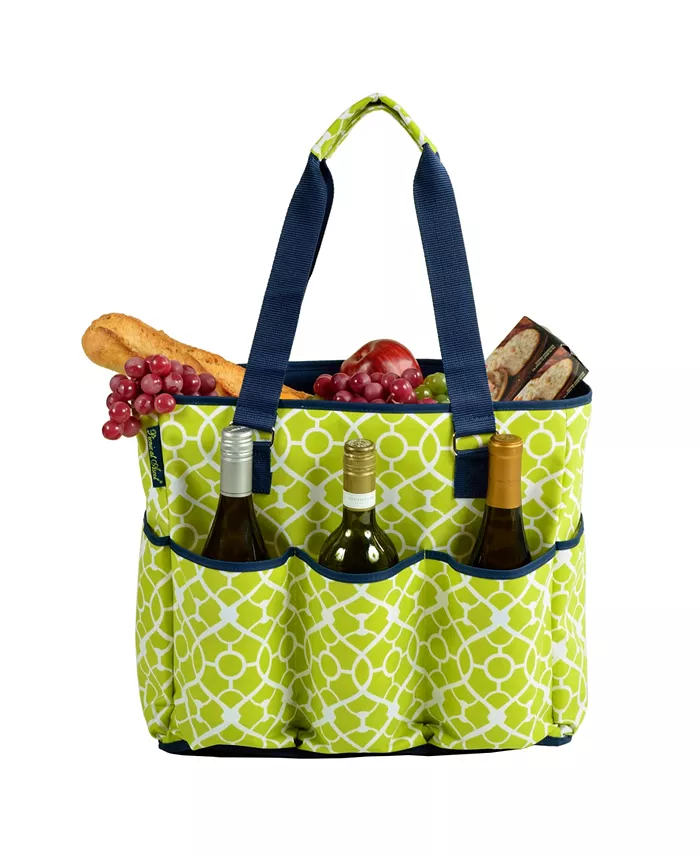 Picnic At Ascot Large Insulated Six Pocket Travel Bag-Zip Top - Leak Proof Lining - Mycitystee