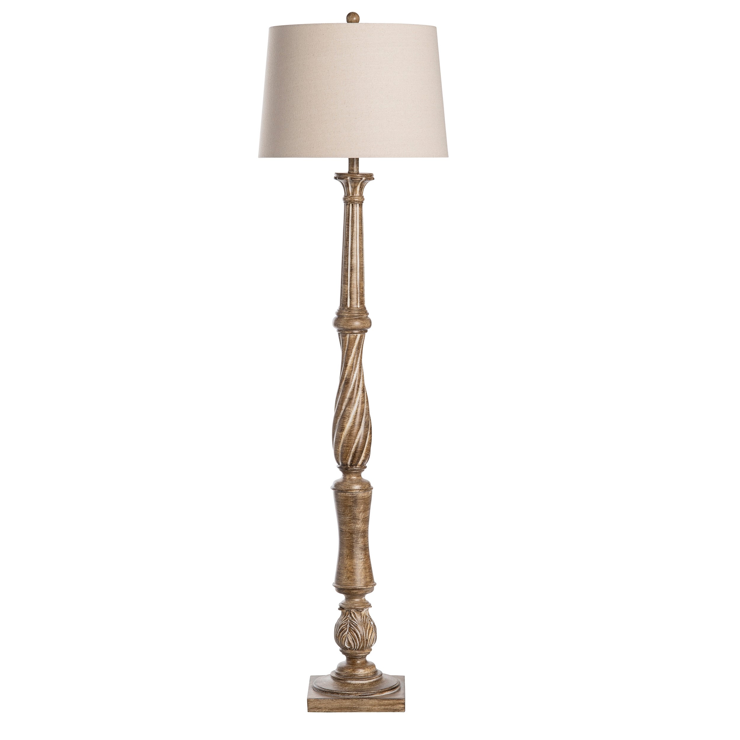 Tilbury Brown Resin Floor Lamp - 17x17x62.25