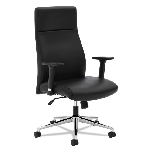 HON Define Executive High-Back Leather Chair， Supports 250 lb， 17