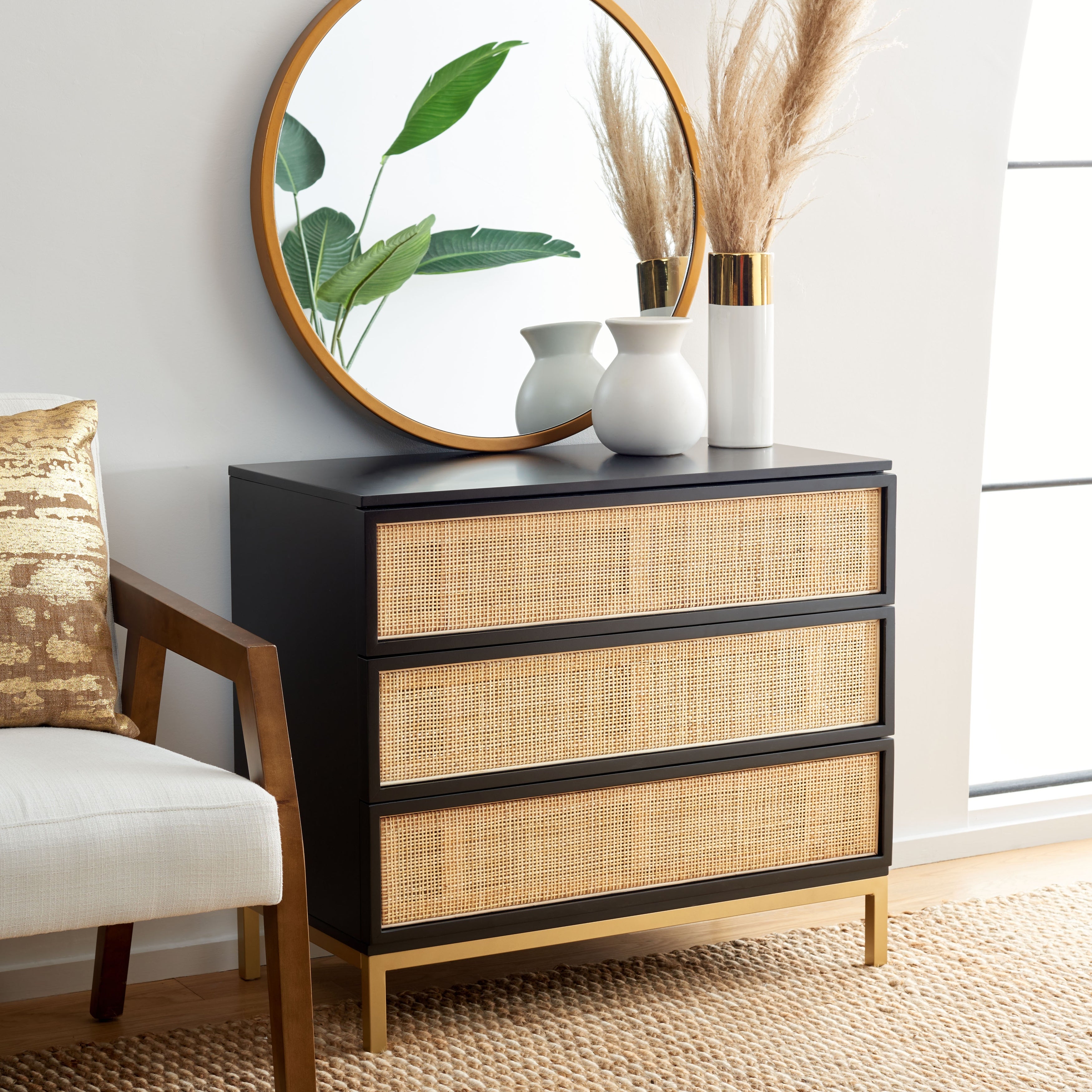 SAFAVIEH Zadie 3 Drawer Rattan Chest - - 36043572 - Mycitystee